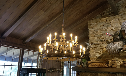 chandelier installation